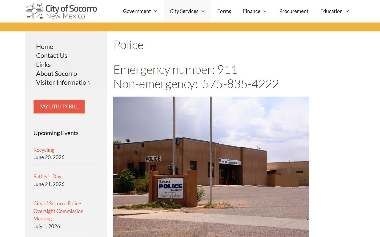 Socorro County arrest records City of Socorro Police Department source