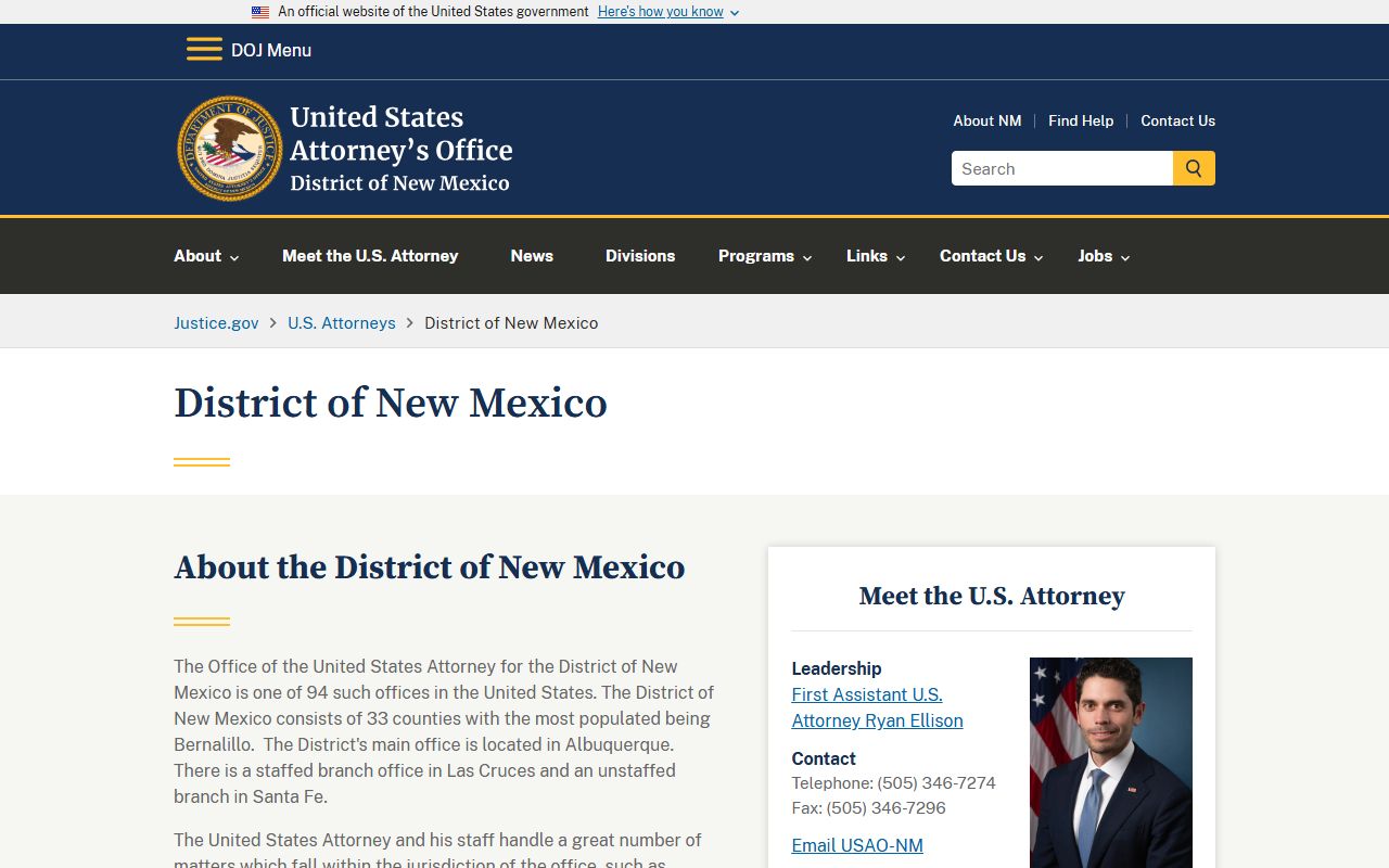 Socorro County criminal court records U.S. Attorney District of New Mexico source