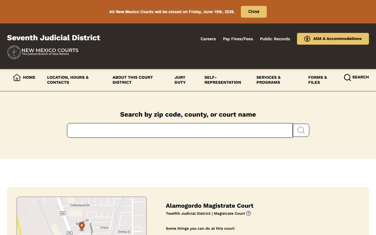 Socorro County court records Seventh District court finder