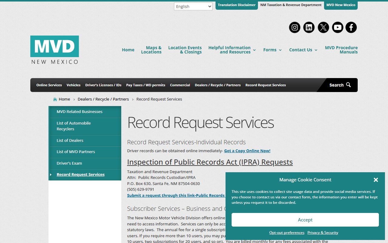 Socorro County traffic court records MVD driver and vehicle data access